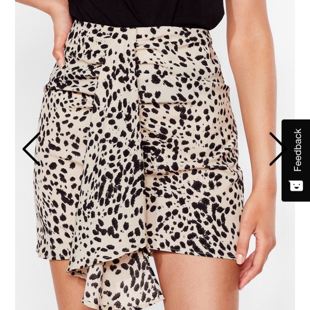 NWT nasty gal wrap over animal print mini skirt
